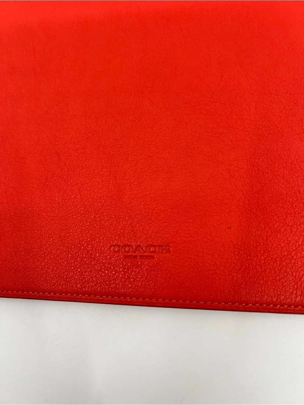 Coach Vermillion Leather Tablet Sleeve or document sleeve